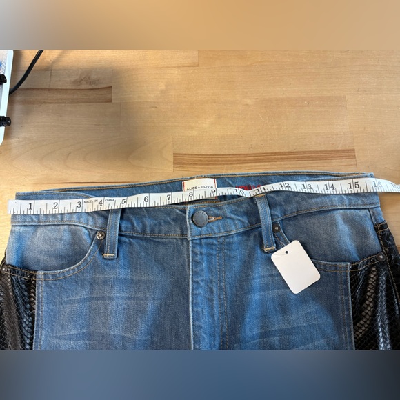 Alice & Olivia Wide Two Tone Wide Leg Jeans Size 31 - Picture 6 of 8